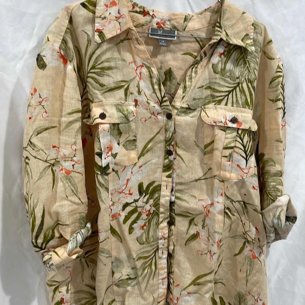 tropical linen blouse two uses